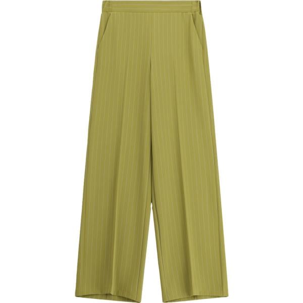 Pantaloni a palazzo da donna in verde oliva a righe Imperial