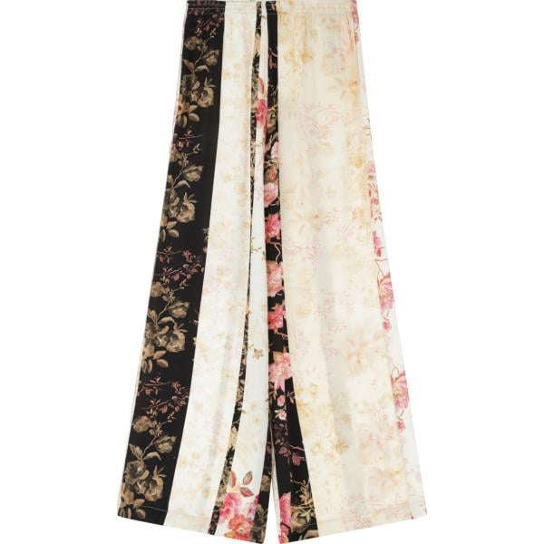 pantaloni a palazzo Imperial bianco a fiori