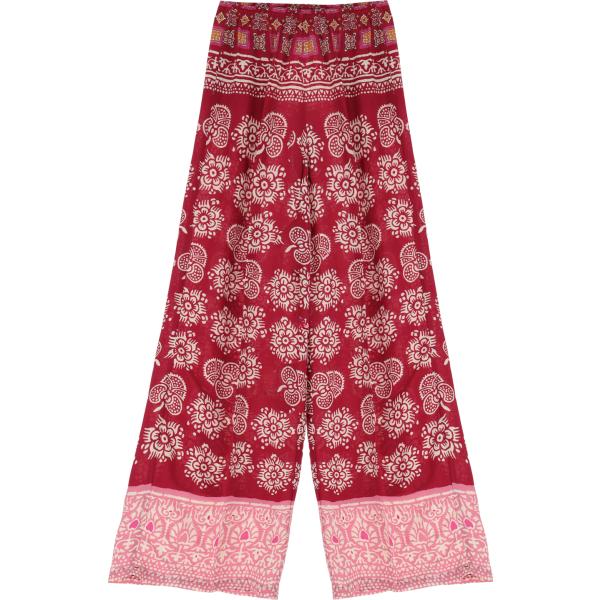 pantaloni a palazzo Imperial rosso a fiori