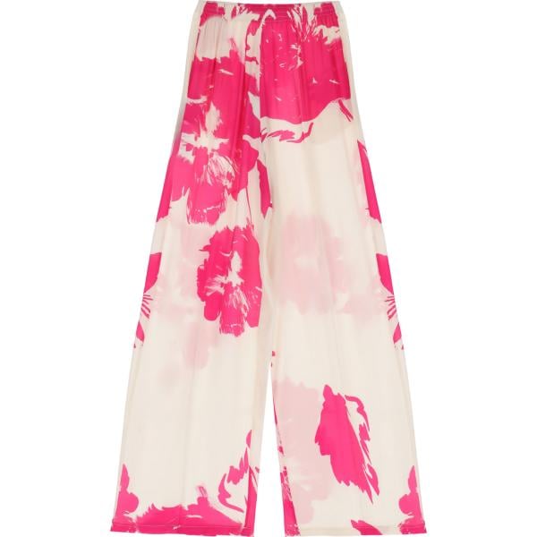 pantaloni a palazzo Imperial bianco a fiori