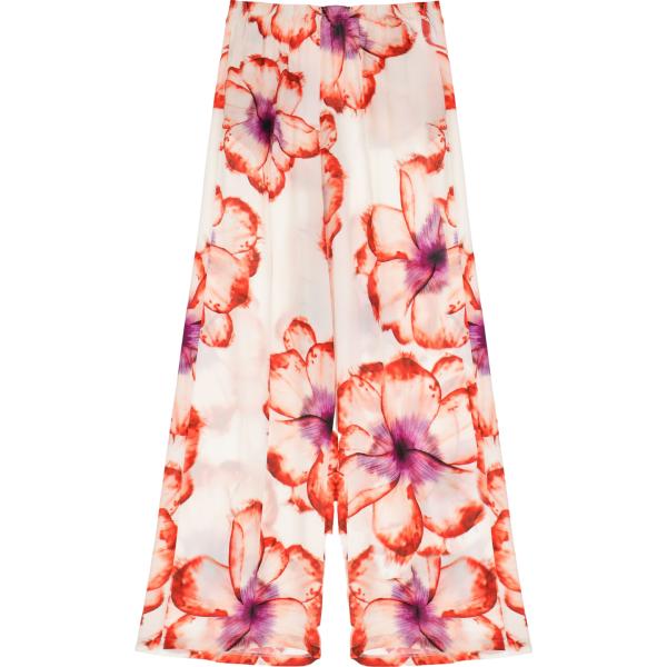 pantaloni a palazzo Imperial bianco a fiori