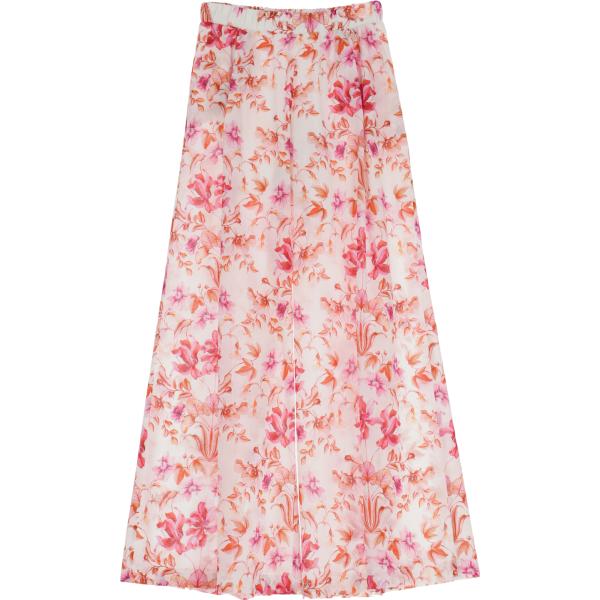 pantaloni a palazzo Imperial bianco a fiori