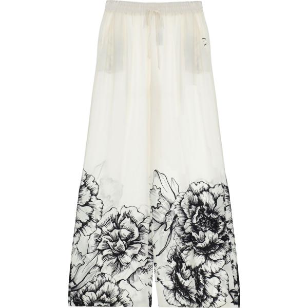 pantaloni a palazzo Imperial bianco a fiori