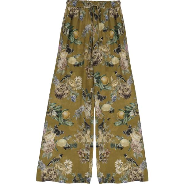 pantaloni a palazzo Imperial marrone a fiori