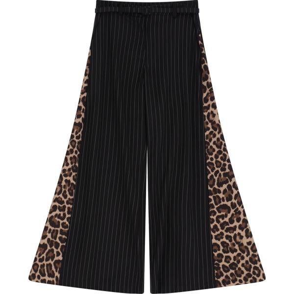 pantaloni a palazzo Imperial nero animalier
