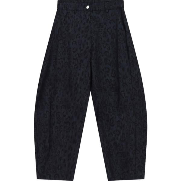 Jeans da donna in nero pece animalier a vita alta in denim Imperial