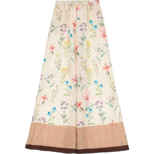 pantaloni Imperial bianco a fiori