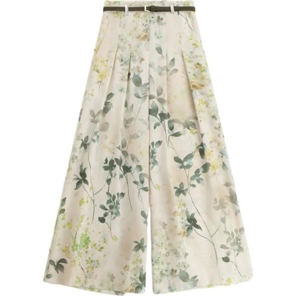 pantaloni a palazzo Imperial bianco a fiori