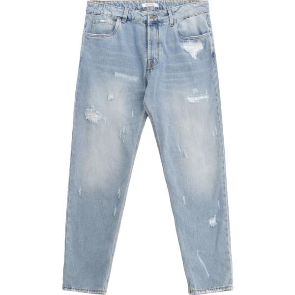 jeans strappati Imperial verde con stampe