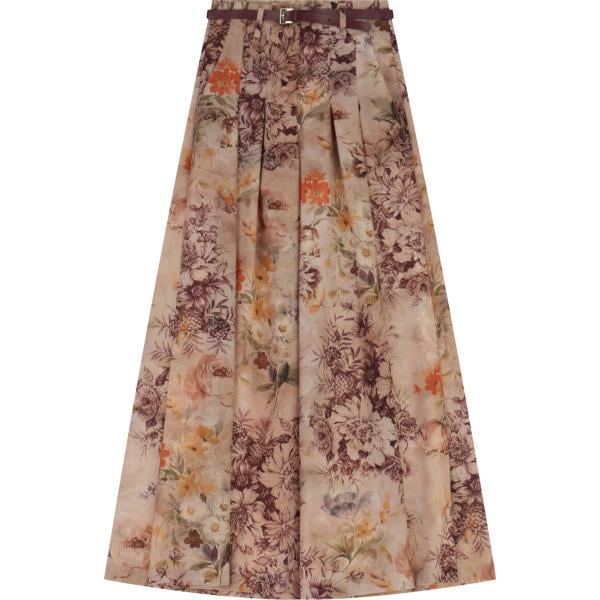 pantaloni a palazzo Imperial marrone a fiori