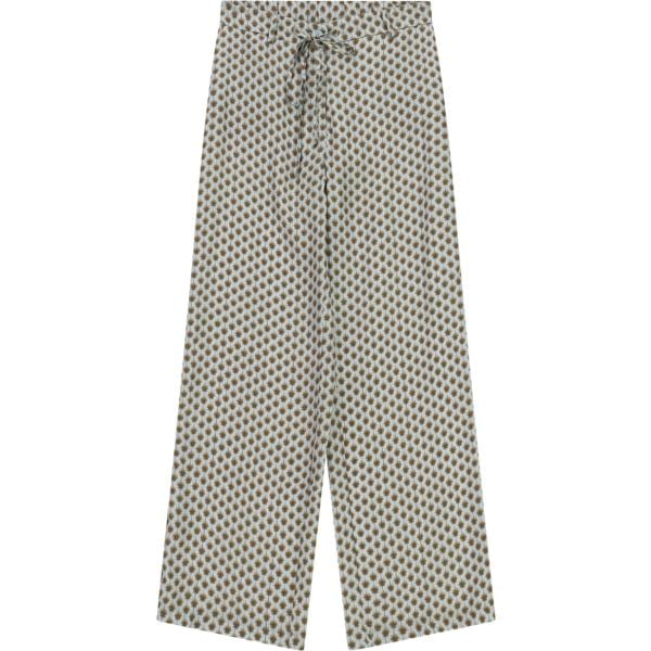 Pantaloni a palazzo da donna in grigio chiaro a vita alta con cintura Imperial