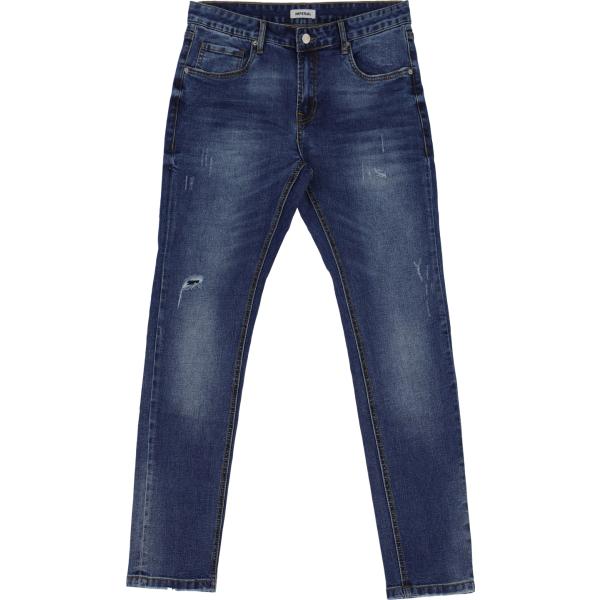 Jeans slim fit da uomo effetto delavè cinque tasche a vita media in denim  Imperial