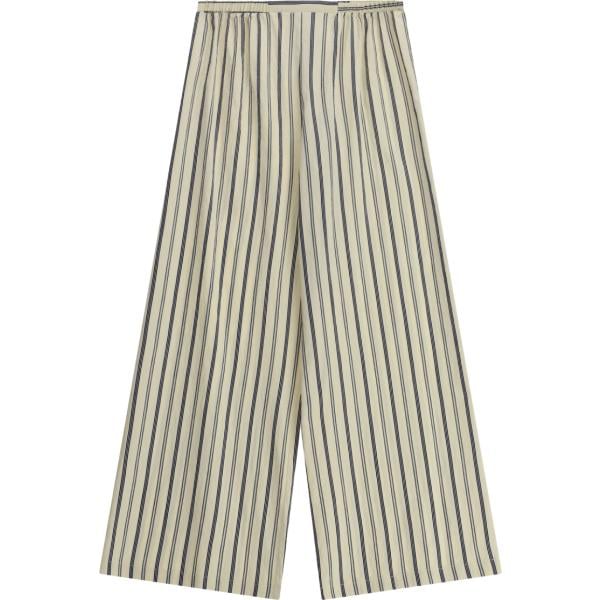 Pantaloni a palazzo da donna in bianco avorio a righe a vita alta Imperial