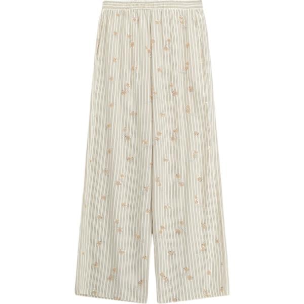 Pantaloni a palazzo da donna in bianco avorio a righe Imperial