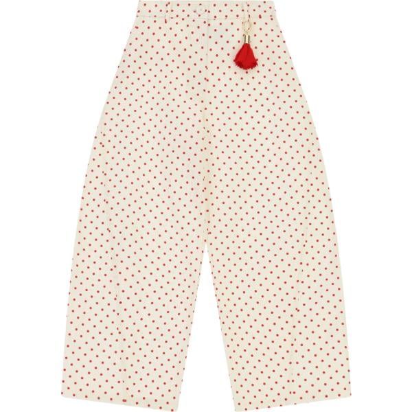 pantaloni Imperial bianco a pois