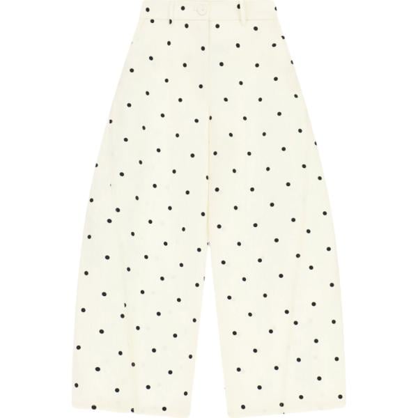 pantaloni a palazzo Imperial bianco a pois