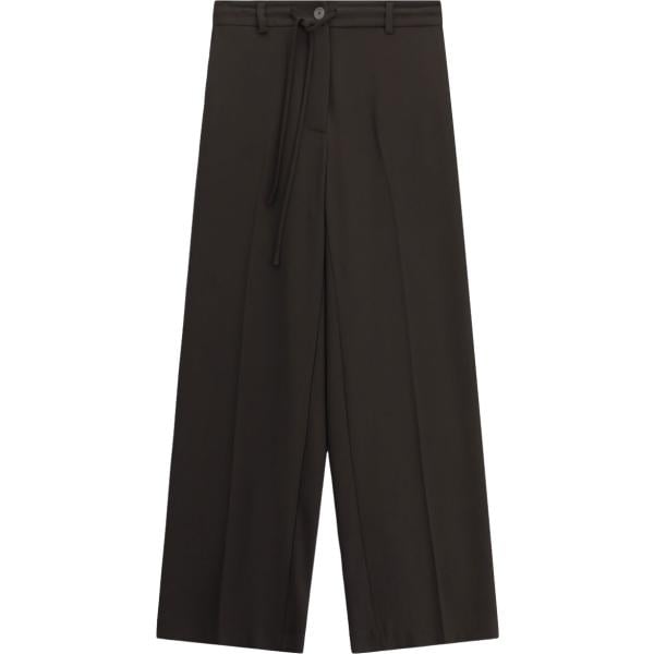 Pantaloni a palazzo da donna in nero pece a vita alta con coulisse Imperial