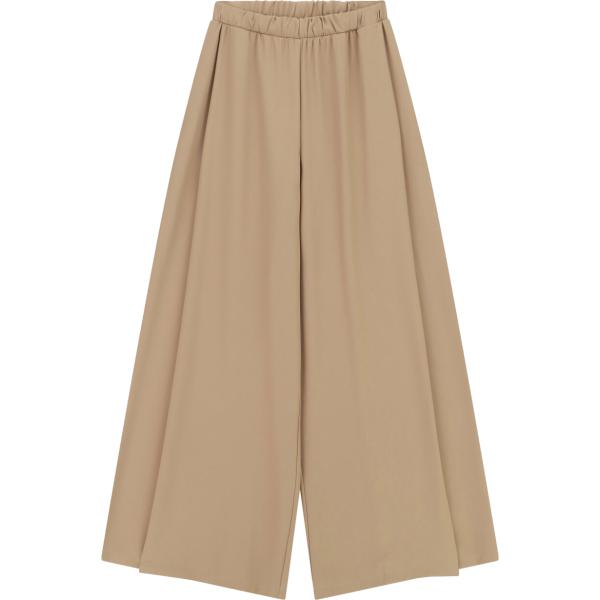 Pantaloni a palazzo da donna in marrone chiaro con stampe a vita alta Imperial