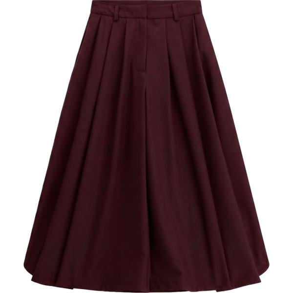 Pantaloni culotte da donna in nero pece a vita alta con cintura Imperial