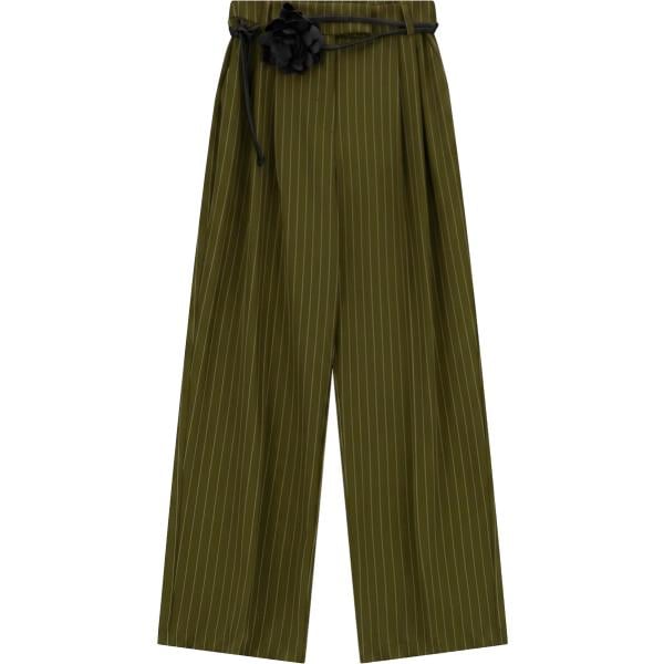 pantaloni a palazzo Imperial verde a righe
