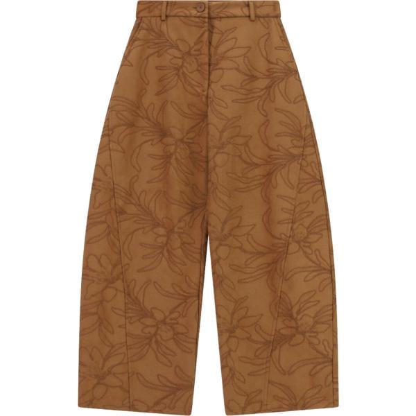 Pantaloni da donna in marrone chiaro con stampe a vita alta Imperial