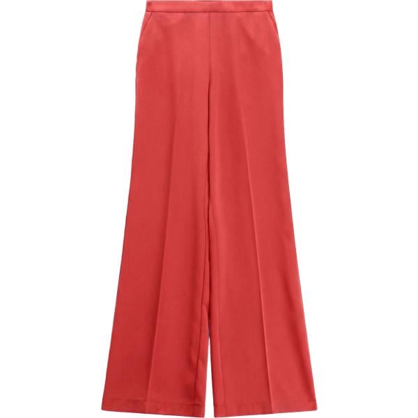 Pantaloni a palazzo da donna in rosso classico lungo a vita alta Imperial