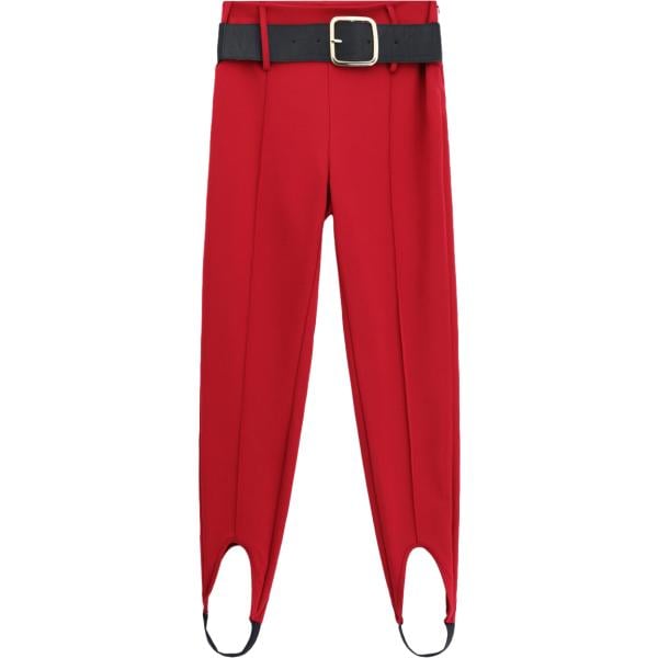 Pantaloni da donna in rosso classico con cintura Imperial