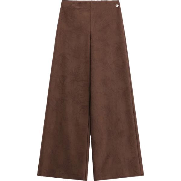 pantaloni a palazzo Imperial marrone a fiori