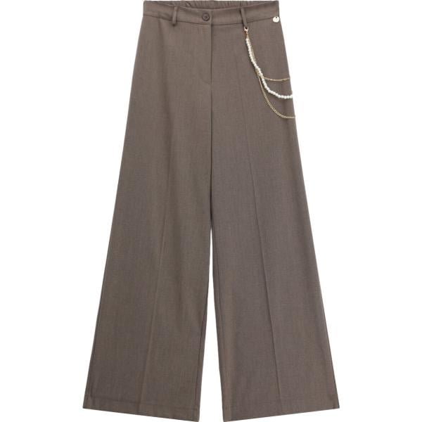 Pantaloni a palazzo da donna in marrone scuro a vita alta Imperial