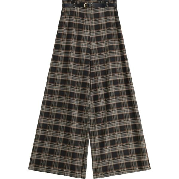 pantaloni a palazzo Imperial verde a quadri