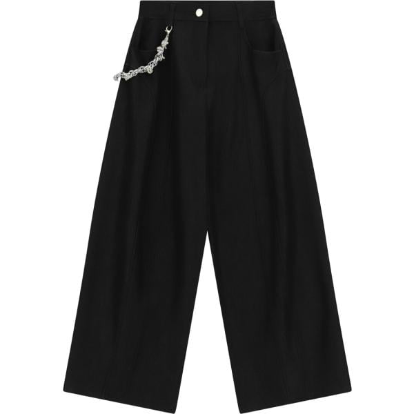 Pantaloni a palazzo da donna in nero pece a vita alta Imperial
