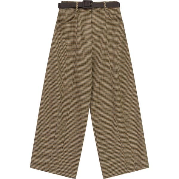 pantaloni a palazzo Imperial marrone con stampe