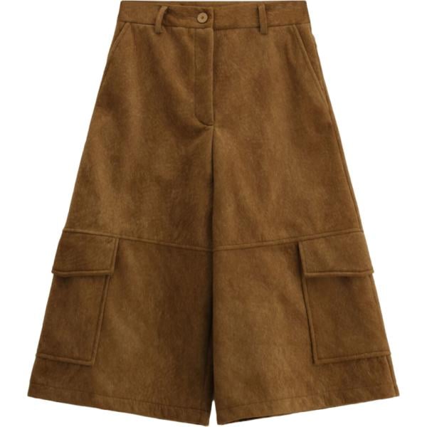 Pantaloni culotte da donna in marrone chiaro a vita alta Imperial Imperial