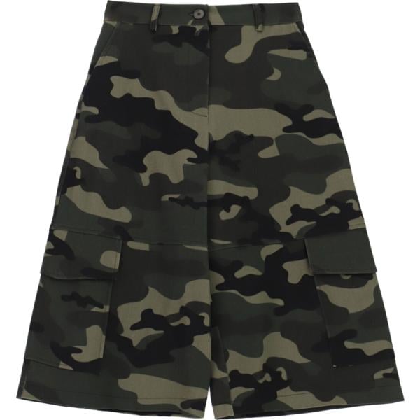 Pantaloni cargo da donna in nero pece con stampe cropped con cintura Imperial Imperial