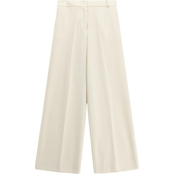 Pantaloni a palazzo da donna in bianco avorio a vita alta Imperial