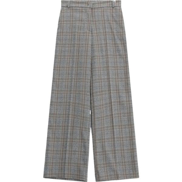 Pantaloni a palazzo da donna in grigio scuro con stampe a vita alta Imperial
