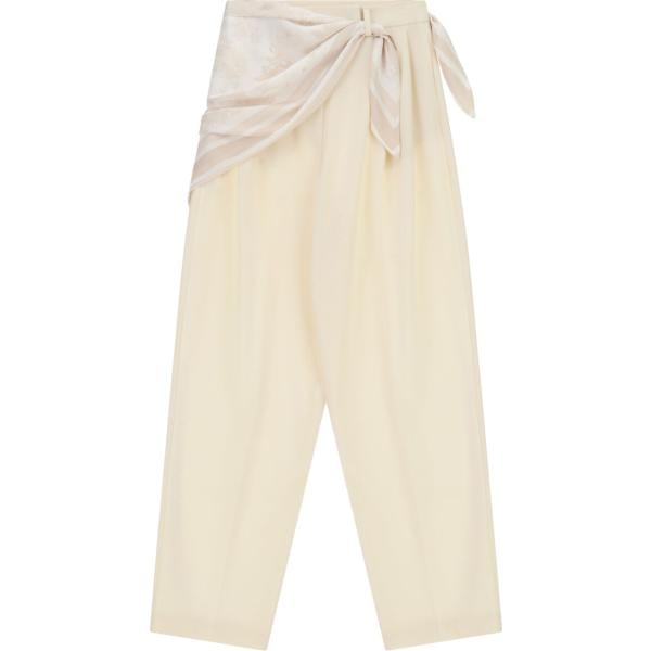 Pantaloni da donna in bianco avorio a vita alta Imperial