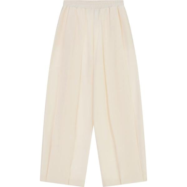 Pantaloni a palazzo da donna in beige sabbia a vita alta Imperial