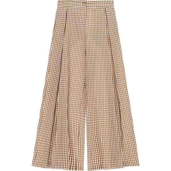 pantaloni a palazzo Imperial marrone con stampe