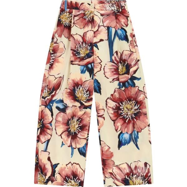 pantaloni a palazzo Imperial marrone a fiori