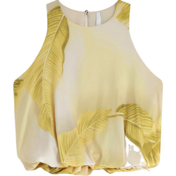 top Imperial marrone a fiori
