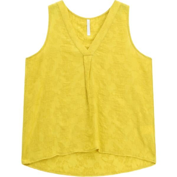 top Imperial giallo con stampe