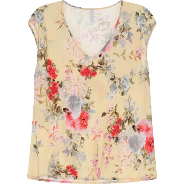 top Imperial marrone a fiori