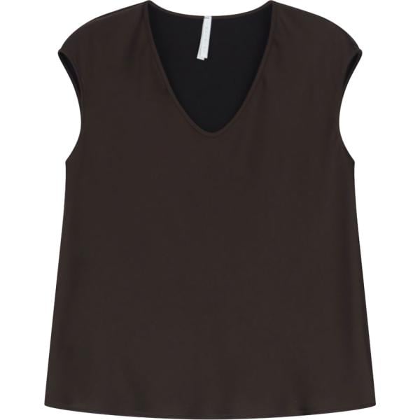 canottiera da donna in marrone scuro collo a v senza maniche Imperial