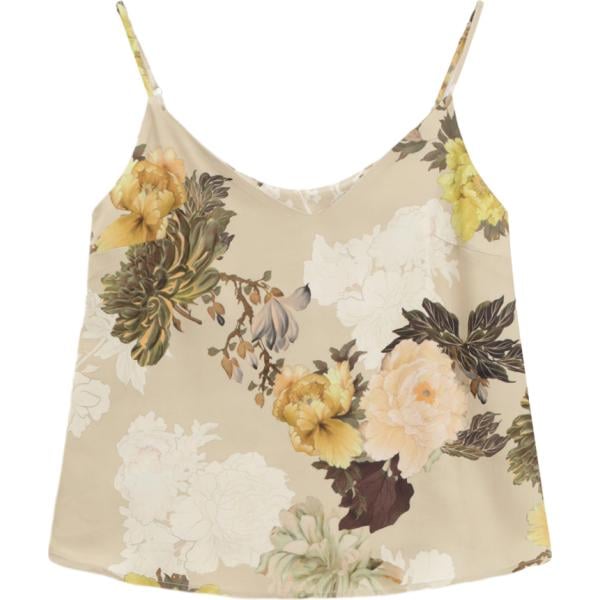 top Imperial marrone a fiori