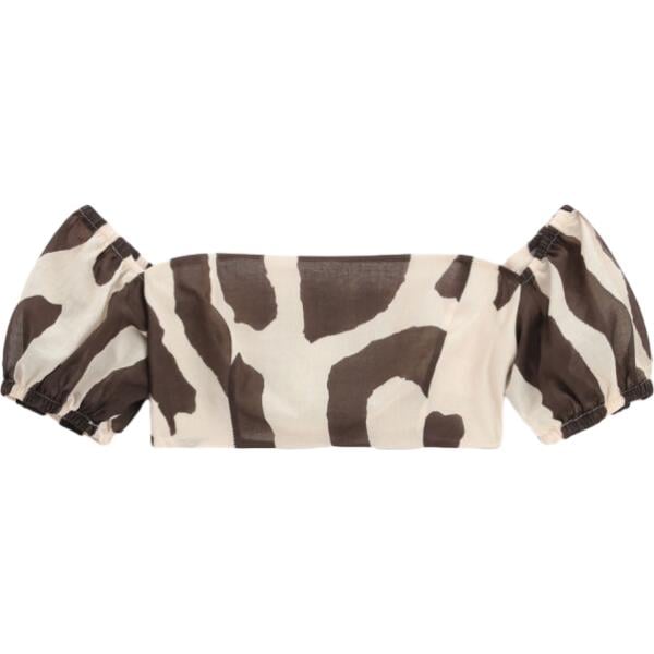 Top da donna con stampe con scollo corto a maniche corte Imperial