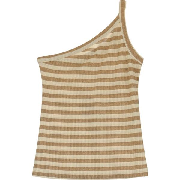 top Imperial marrone a righe