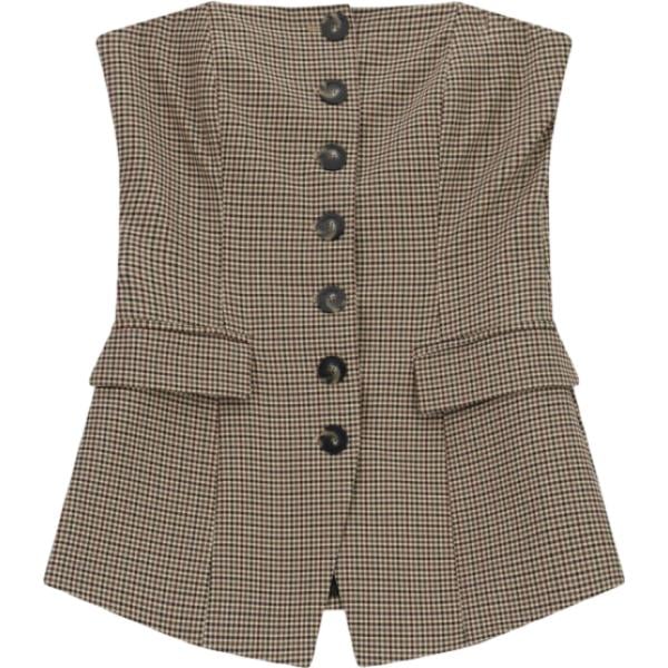 Top da donna in verde oliva senza maniche con bottoni Imperial