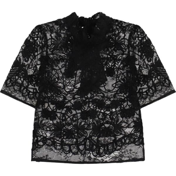 top Imperial nero a fiori