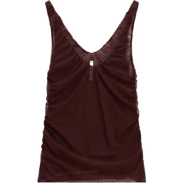 Top da donna in marrone scuro con spalline Imperial